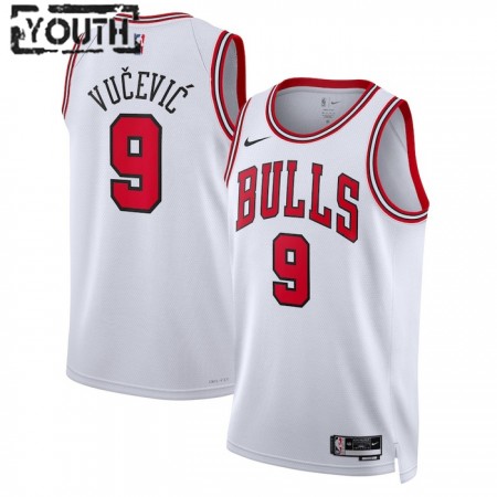 Dres Chicago Bulls Nikola Vucevic 9 Nike 2022-23 Association Edition Bijela Swingman - Dječji